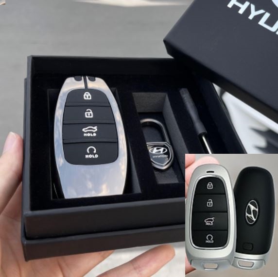 Ốp Bọc Chìa Khóa Hyundai Santafe, Tucson 2023 Hợp Kim Sắc Màu