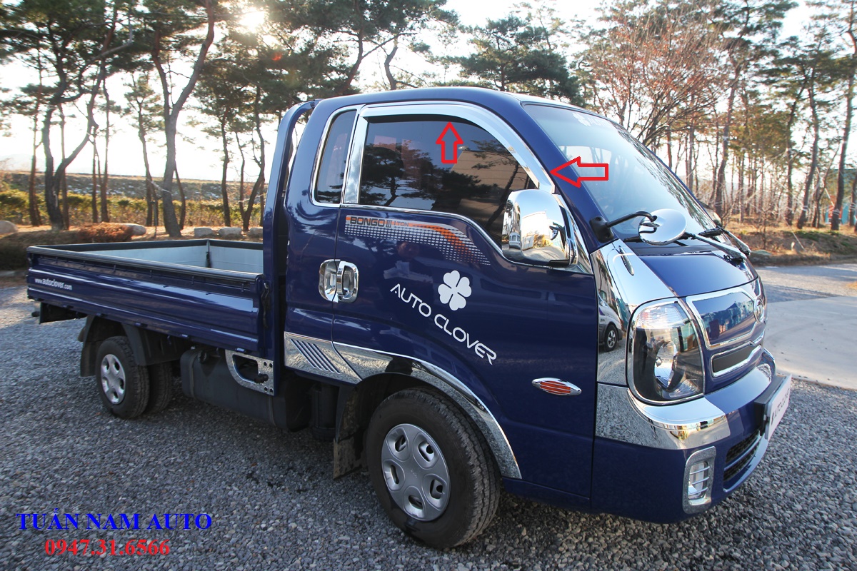 Vè che chắn mưa Mạ Xi Inox Crôm Kia K250/K200/Bonggo III