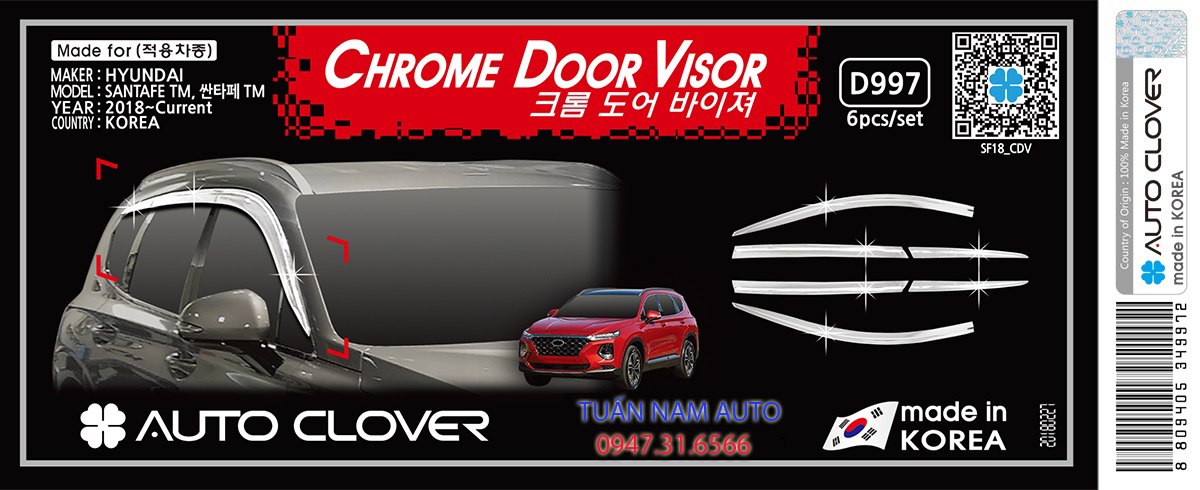 VÈ CHẮN MƯA MẠ CRÔM HYUNDAI SANTAFE 2021 2020 2019 2018