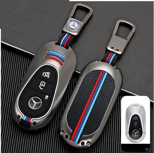 Ốp chìa khóa xe Mercedes Benz C E GLC GLA GLB S Hợp Kim Phản Quang