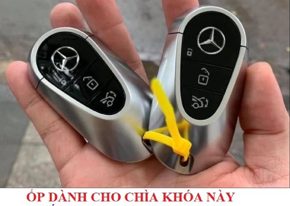 Ốp chìa khóa xe Mercedes Benz C E GLC GLA GLB S Hợp Kim Phản Quang