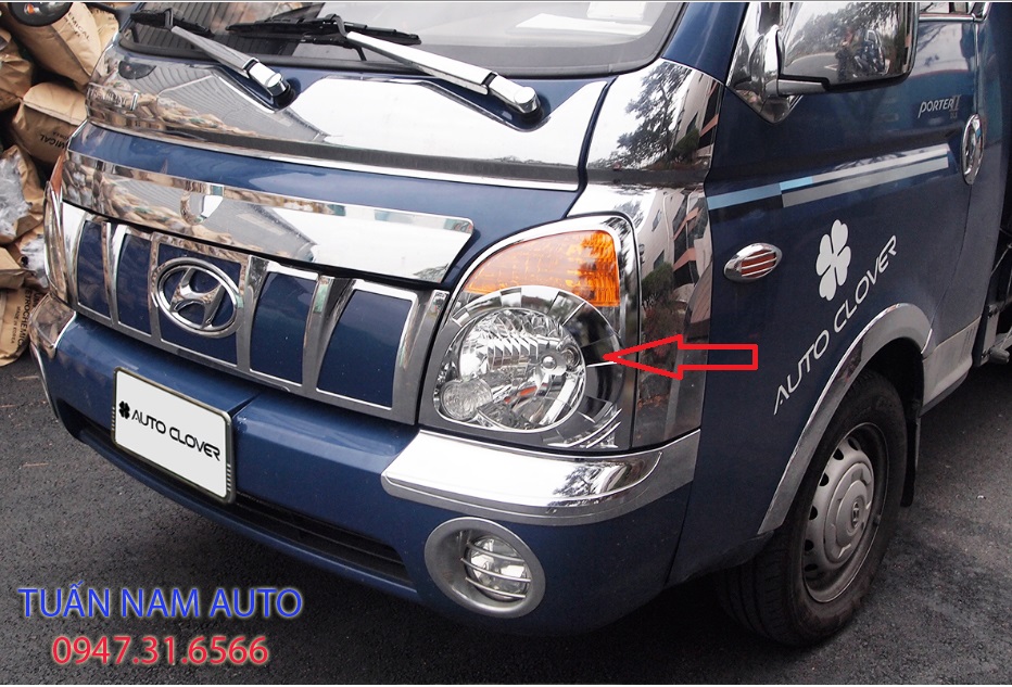 ỐP CRÔM ĐÈN PHA XE TẢI H150, H100, PORTER II HYUNDAI