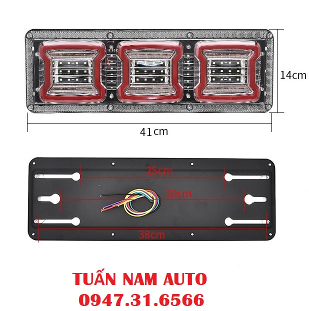 Đèn Led Hậu Sau Xe Tải 3 Khoang Siêu Sáng