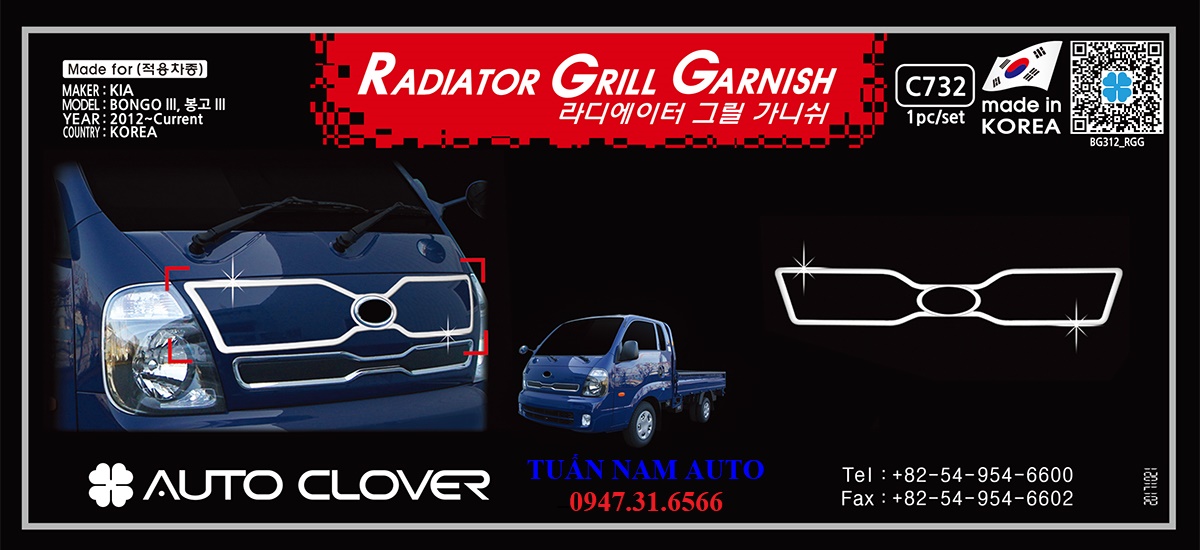 ỐP CA LĂNG CHROME XE TẢI KIA K250/ K200/ BONGGO 3