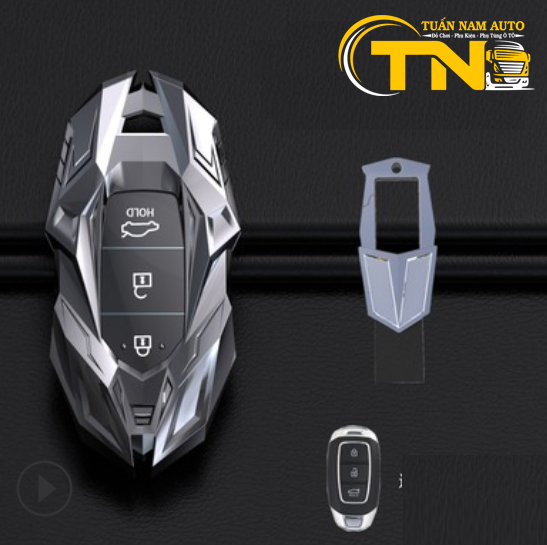 Ốp Bọc Bảo Vệ Chìa Khóa Xe Hyundai Kona, Accent, Santafe, Elantra Hợp Kim Iron Men