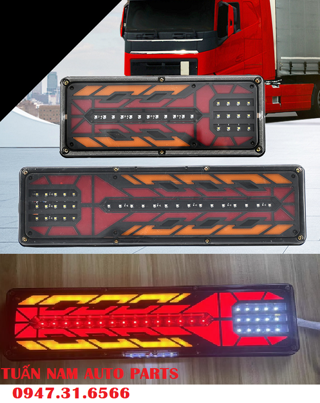 Led Đèn Sau Hậu Xương Rồng Kháng Nước Xe Đầu Kéo Ben Tải 12v-24v
