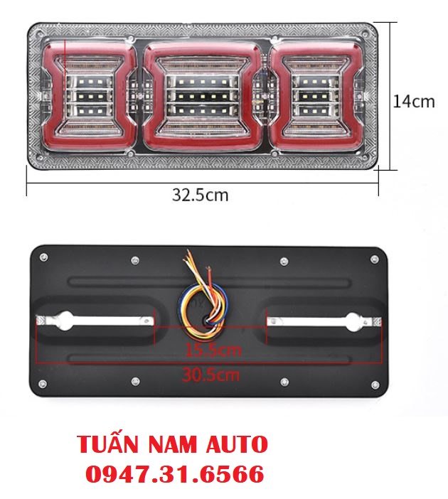 Đèn Led Hậu Sau Xe Tải 3 Khoang Siêu Sáng