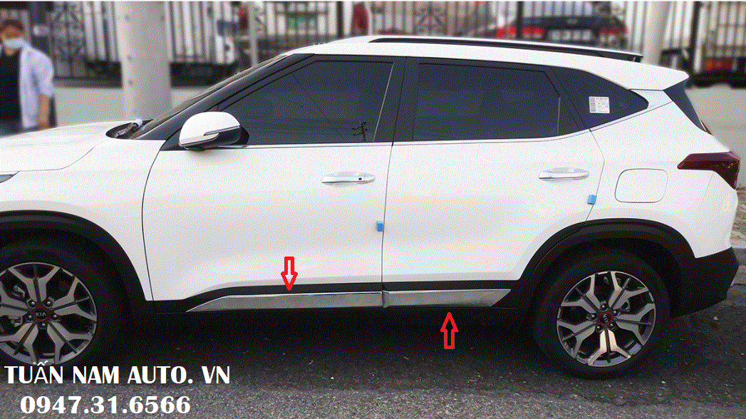 Ốp Nẹp Sườn Seltos | Ốp Nẹp Hông Nẹp Chân Cánh Cửa Seltos ( Hàng Korea Cao Cấp)