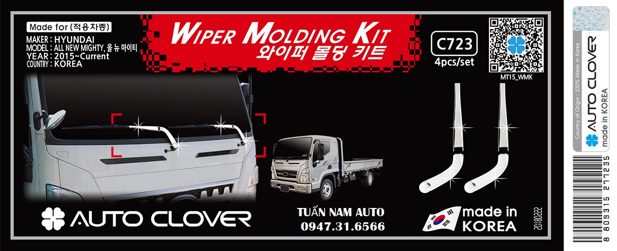 ỐP CẦN GẠT MƯA CRÔM XE TẢI MIGHTY EX8/ EX6