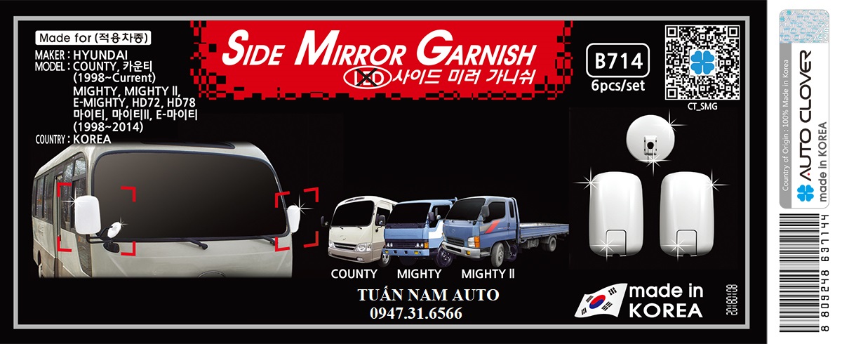 ỐP GƯƠNG CRÔM XE HYUNDAI COUNTY