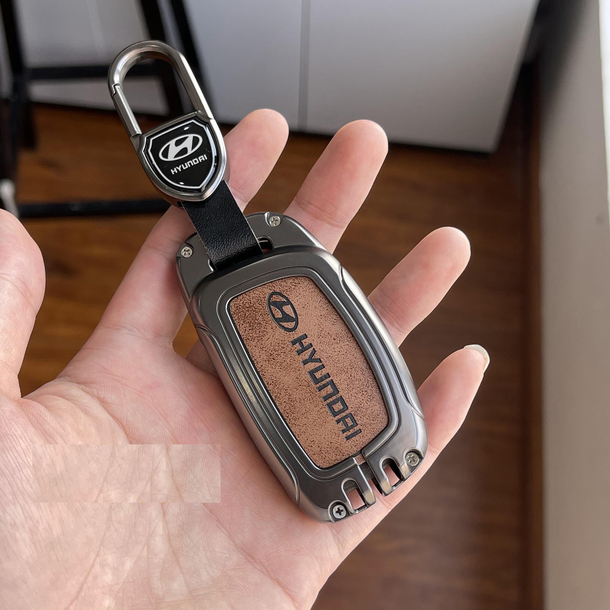Ốp khóa xe I10, Creta, Elantra, Tucson, Stargazer Hyundai Hợp Kim Da Bò