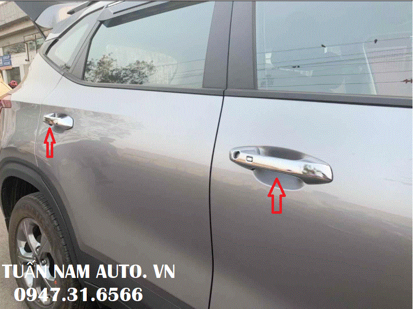 Ốp Tay Nắm Mở Cửa Seltos Kia Mạ Chrome (Hàng Korea Cao Cấp)