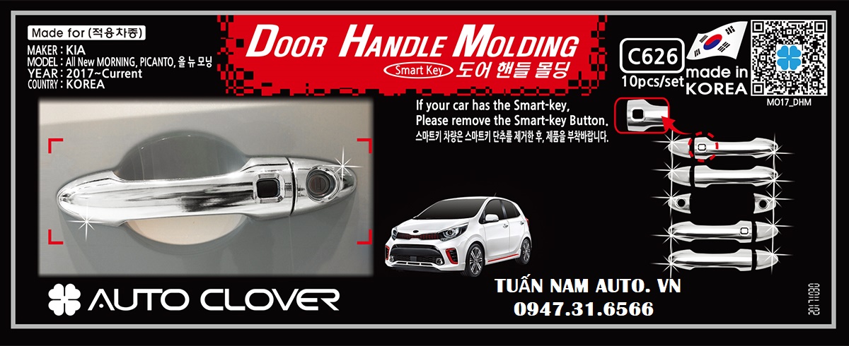 Ốp Tay Mở Nắm Cửa KIA Moring 2021 - 2022 (Hàng Korea Cao Cấp)