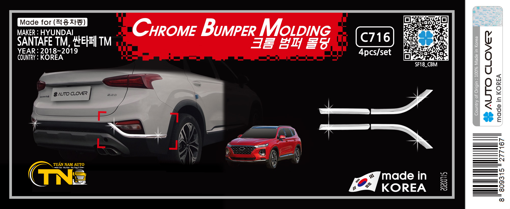 NẸP ỐP VIỀN HÔNG SAU, ỐP VIỀN BA ĐỜ XỐC SAU SANTAFE