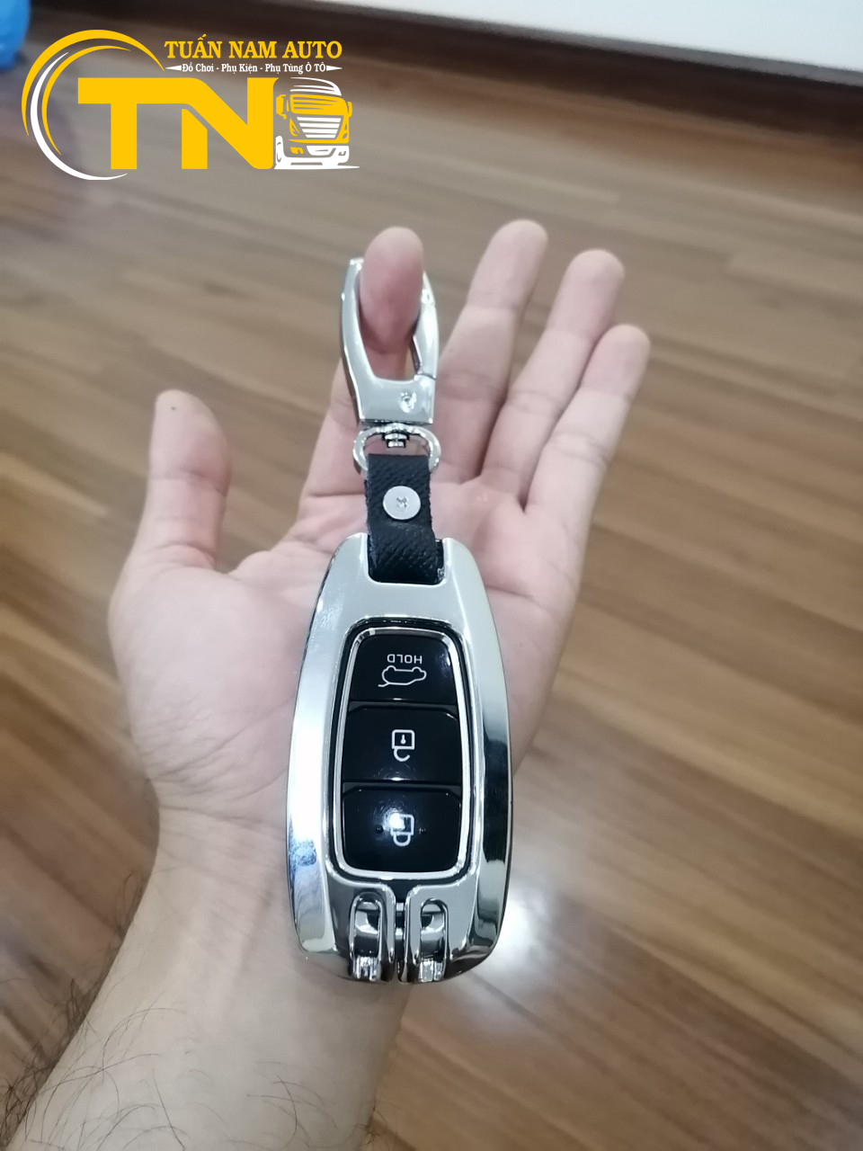 Vỏ ốp bọc chìa khóa hợp kim Hyundai Kona, Santafe, Accent, Elantra 3 Nutsm 4 Nút