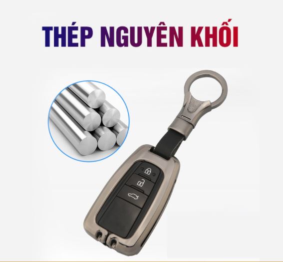 Ốp Bảo Vệ Chìa Khóa Xe Toyota Camry, Toyota Cross Hợp Kim Kẽm Cao Cấp Loại 3 Nút, 2 nút