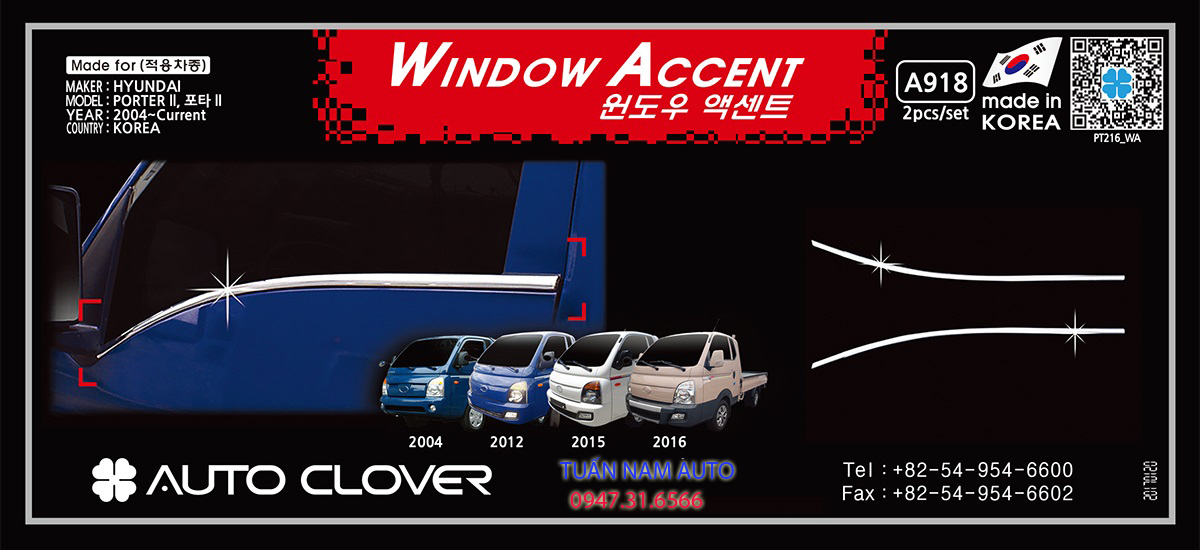 [HN] NẸP CHÂN KÍNH KIẾNG XE TẢI HYUNDAI H150, H100, PORTER II