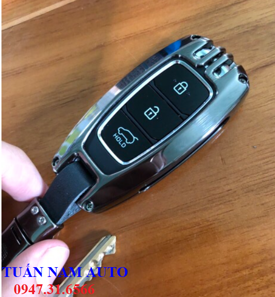 Vỏ ốp bọc chìa khóa hợp kim Hyundai Kona, Santafe, Accent, Elantra 3 Nutsm 4 Nút