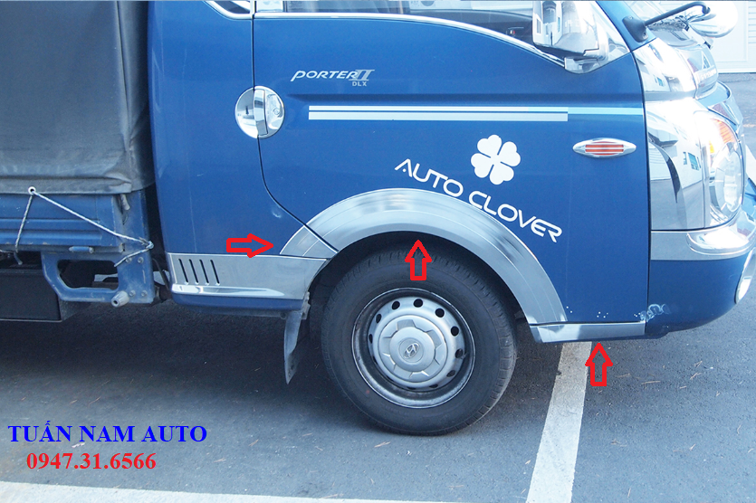 ỐP CUA LỐP, VÈ CÁNH CỬA CRÔM XE HYUNDAI PORTER/H100/H150