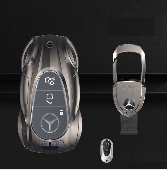 Ốp chìa khóa xe Mercedes Benz C E GLC GLA GLB S Hợp Kim Phản Quang
