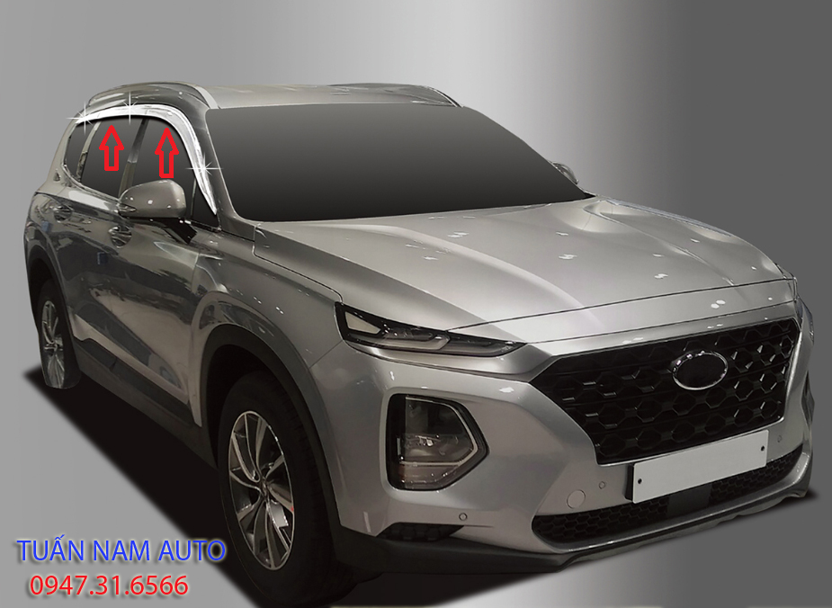 VÈ CHẮN MƯA MẠ CRÔM HYUNDAI SANTAFE 2021 2020 2019 2018
