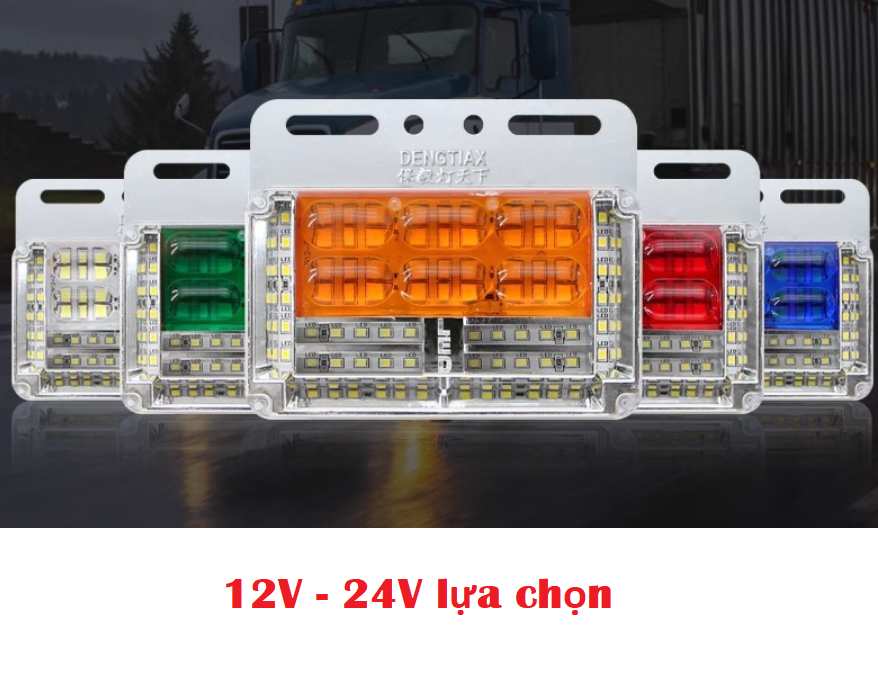 Đèn Led Hông Sườn Xe Tải Mẫu Siêu Sáng, Chống Nước, Chống Va Đập 12V-24V