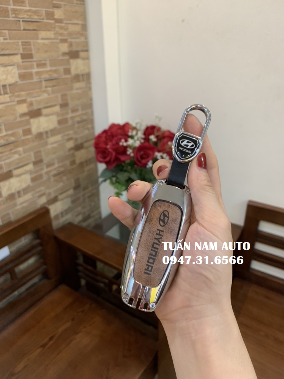 Ốp bảo vệ chìa khóa Santafe, Tucson 2023 Hyundai Hợp Kim Da Bò