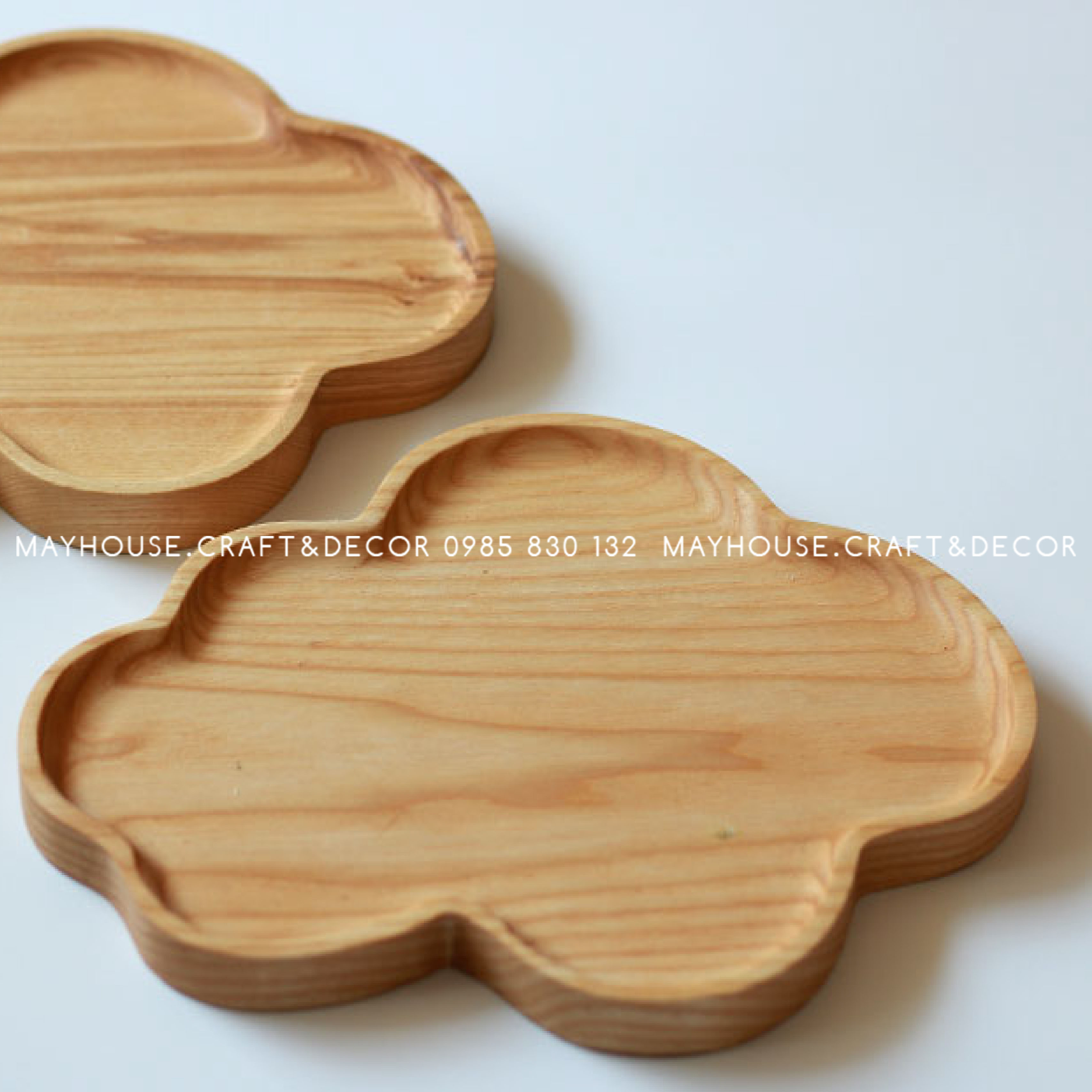 Khay gỗ hình mây