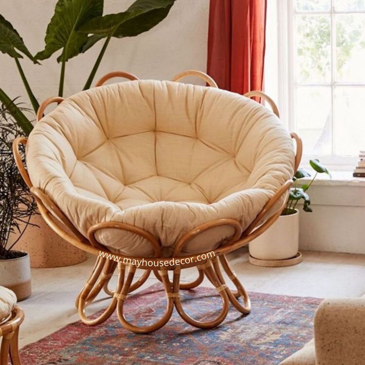 Ghế mây thư giãn Papasan Bông