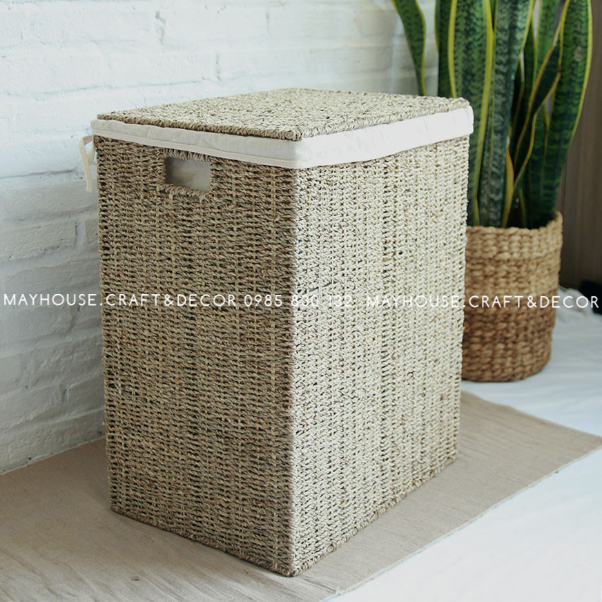 Giỏ đựng đồ bằng mây tre đan (kèm lót), đựng quần áo, sắp xếp nhà cửa, home decor xưởng mayhouse