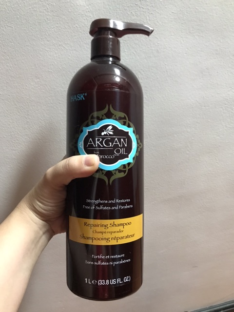 Dầu Gội Xả Phục Hồi Tóc Làm Sạch Phục Hồi Tóc Hư Tổn Và Tóc Gãy Rụng Hask Argan Oil 1 Litre