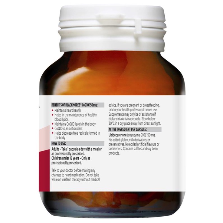 [Hàng Chuẩn ÚC] Viên uống hổ trợ/bổ tim mạch 30 viên - Blackmores CoQ10 150mg 300mg