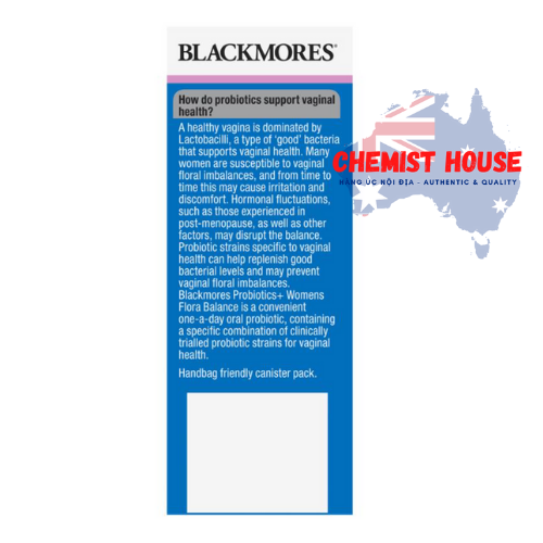 Blackmores Probiotics + Womens Flora Balance - Viên uống men vi sinh phục hồi vệ sinh âm đạo 30 viên