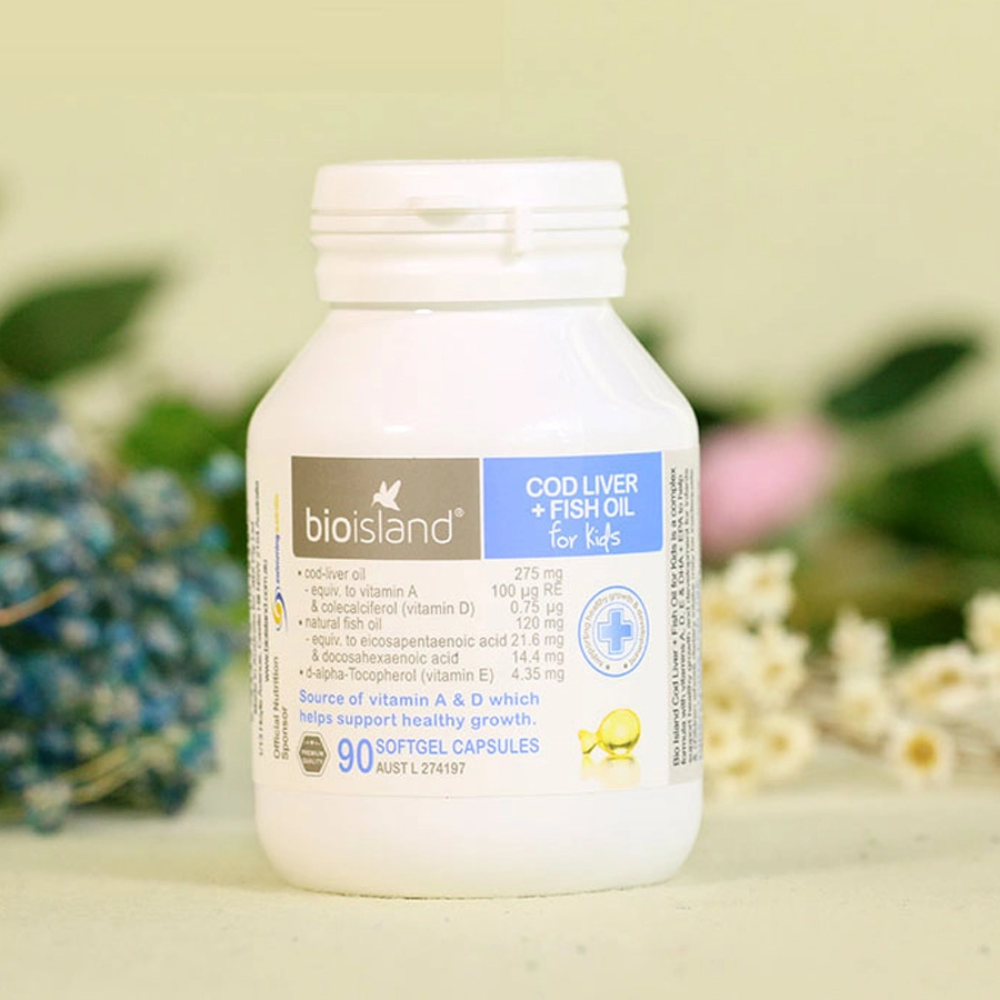 Bio Island Cod Liver + Fish Oil Kids - Dầu gan cá tuyết cho bé 90 viên