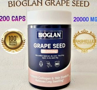 Tinh chất hạt nho Bioglan Grape Seed 20000mg ÚC 200v bổ sung collagen, làm đẹp da, hỗ trợ lưu lượng máu