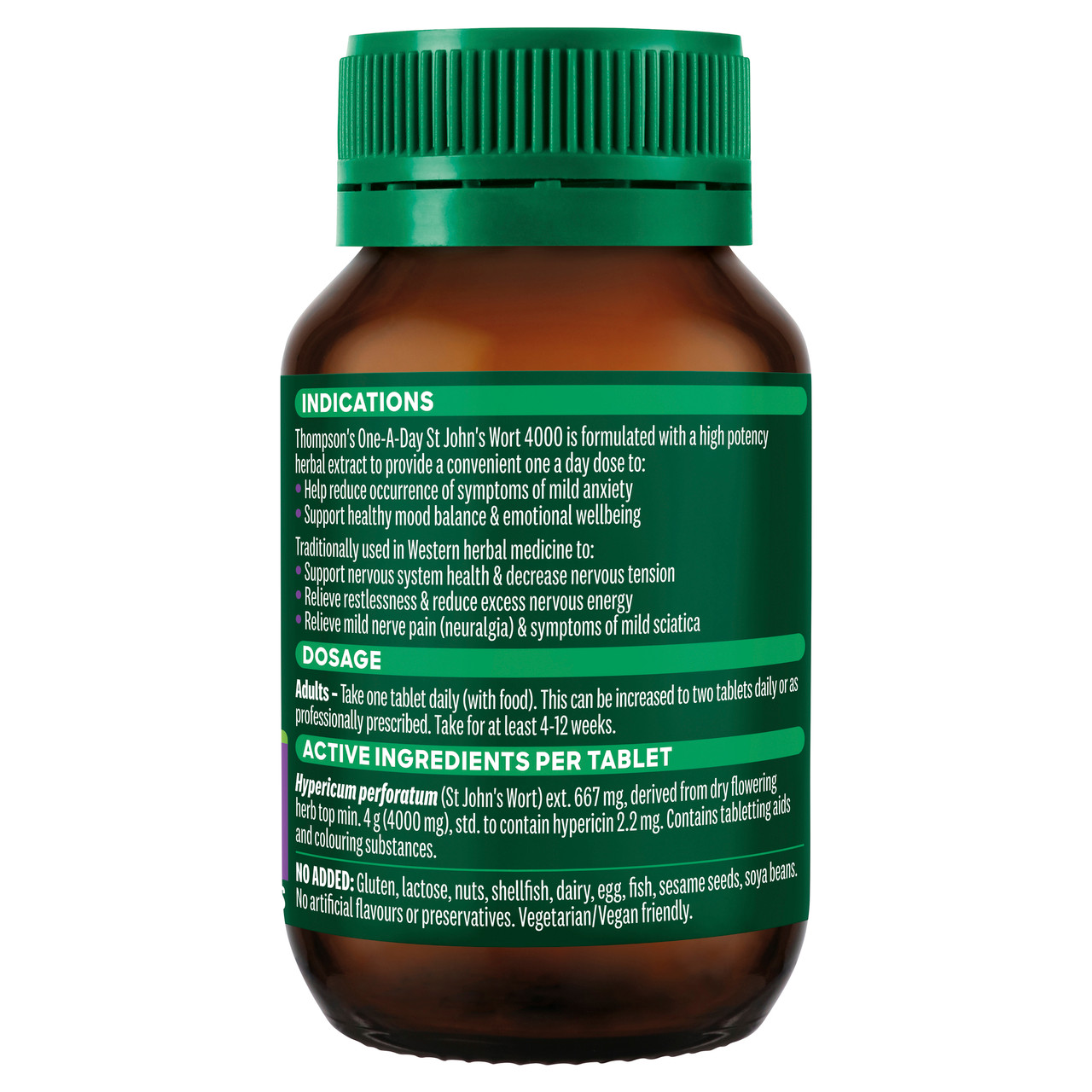 Viên uống giảm căng thẳng Thompson’s One-A-Day St. John’s Wort 4000mg 60 tablets