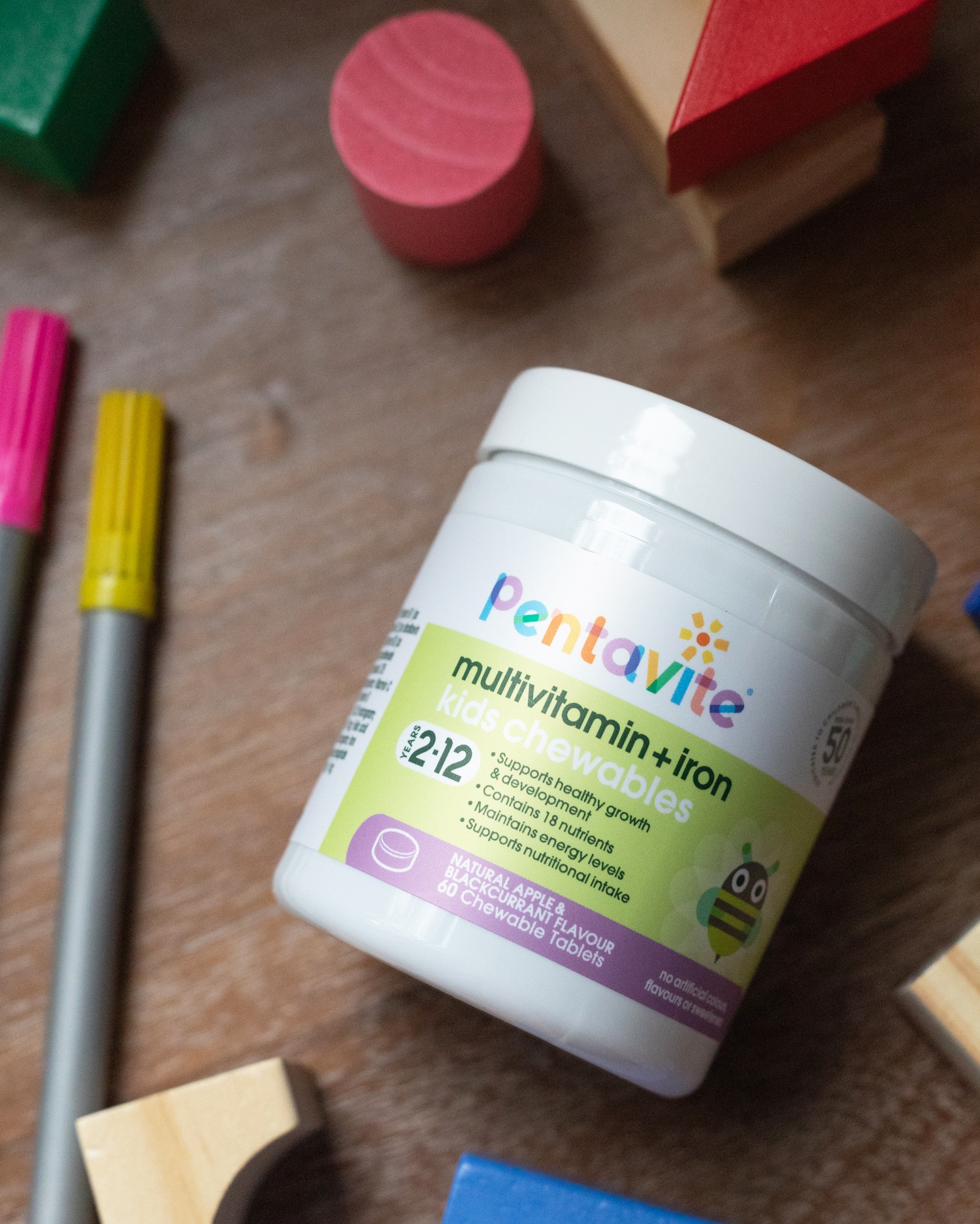 Pentavite Viên Nhai Tổng Hợp Vitamin + Sắt Cho Bé 60 Viên - Pentavite Multivitamin + Iron Kids 60 Chewable Tablets