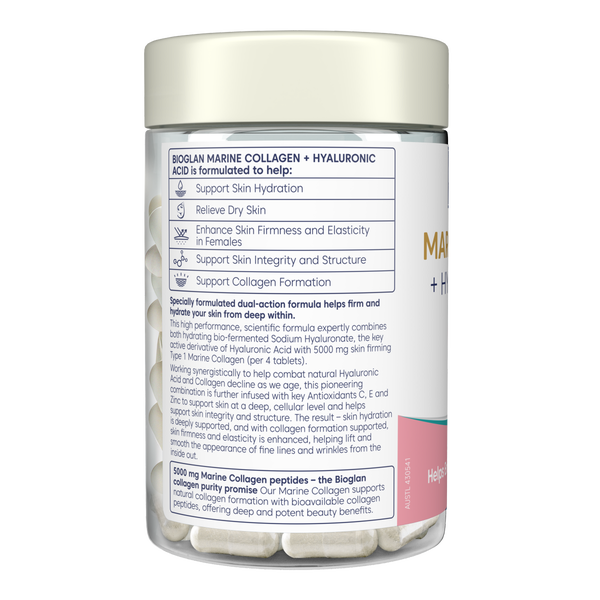 Viên uống bổ sung collagen - Bioglan Marine Collagen + Hyaluronic Acid 80 viên