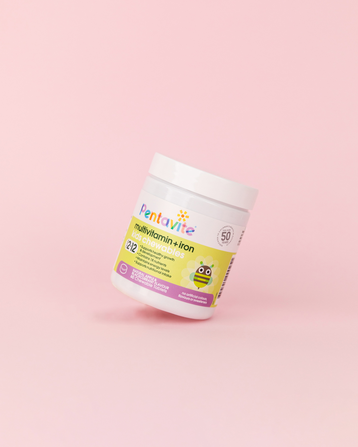 Pentavite Viên Nhai Tổng Hợp Vitamin + Sắt Cho Bé 60 Viên - Pentavite Multivitamin + Iron Kids 60 Chewable Tablets