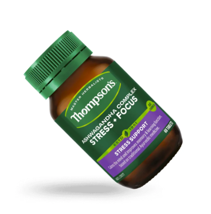 Viên uống giảm mệt mỏi, tăng khả năng tập trung Thompsons Ashwagandha Complex Stress + Focus 60 Tablets