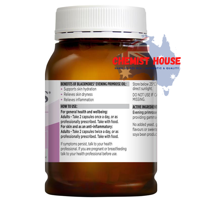 Blackmores Evening Primrose Oil - Viên uống tinh dầu hoa anh thảo 190 viên