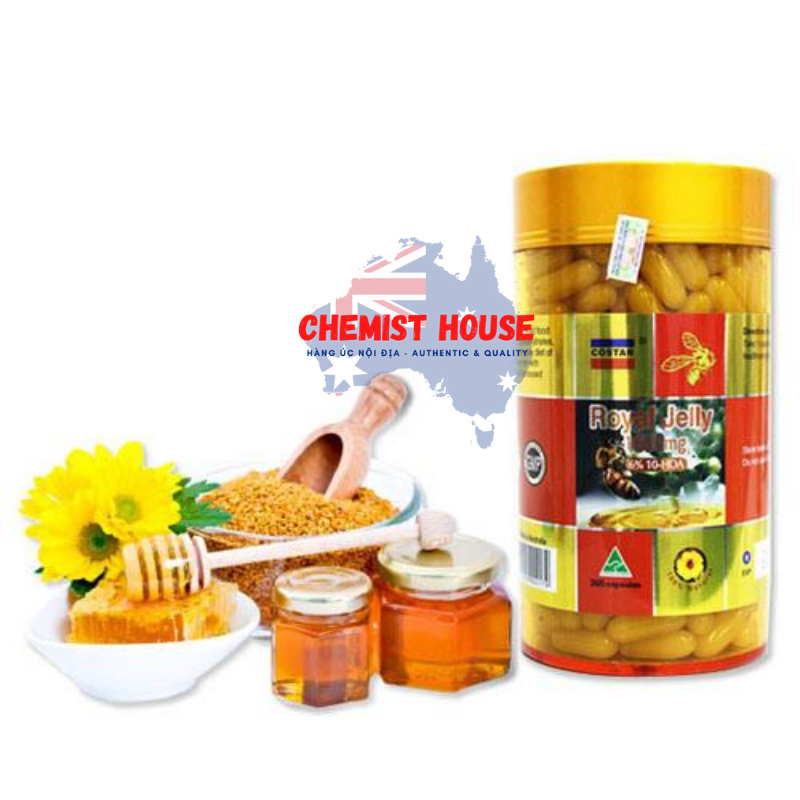 Costar Royal Jelly - Sữa ong chúa hiệu Costar 1610mg 6% 10-DHA 365 viên