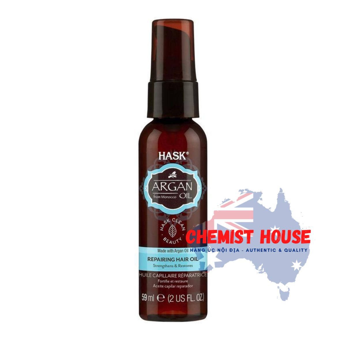 Tinh chất Hask Argan Oil phục hồi và bóng tóc khô xơ chẻ ngọn làm dày tóc 59ml