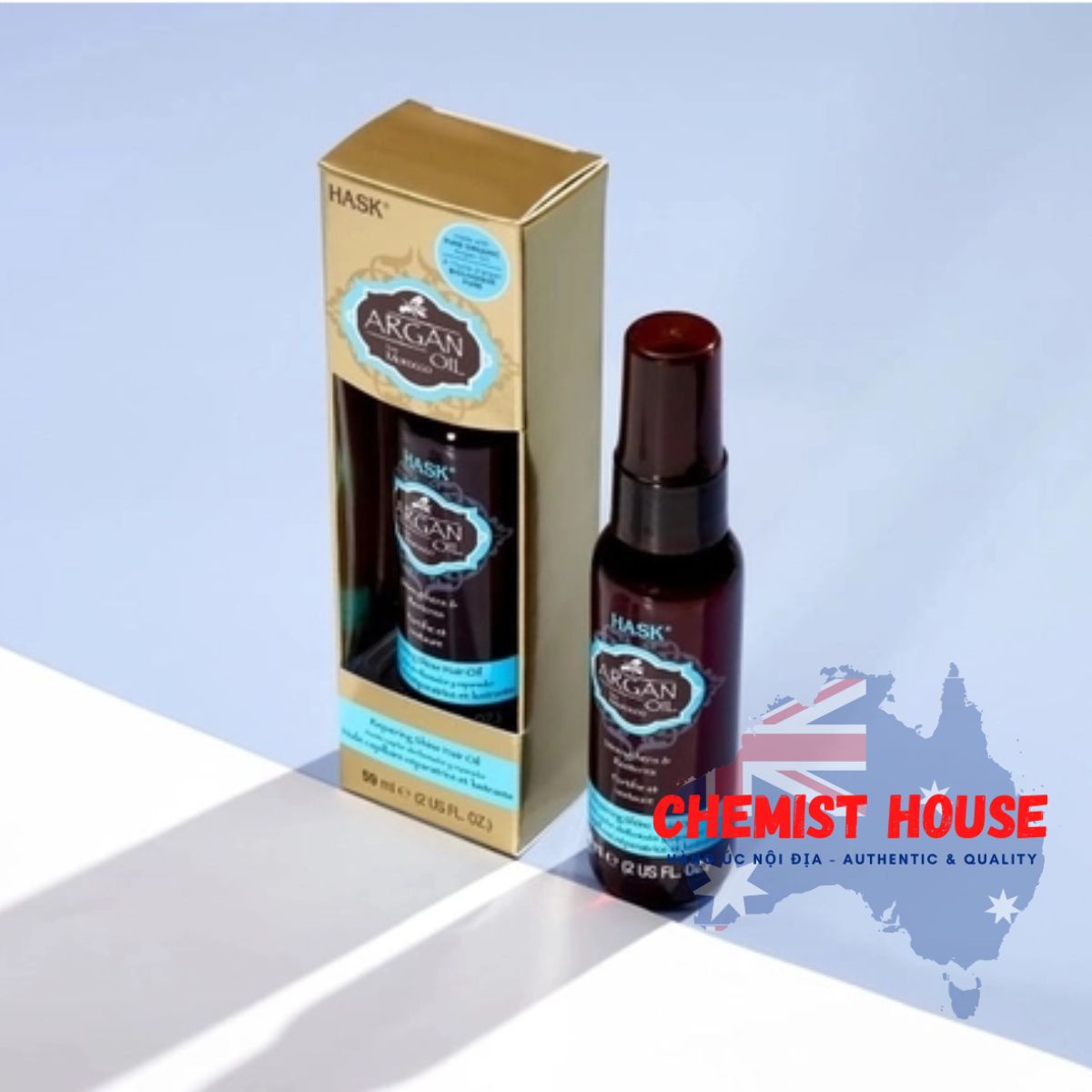 Tinh chất Hask Argan Oil phục hồi và bóng tóc khô xơ chẻ ngọn làm dày tóc 59ml