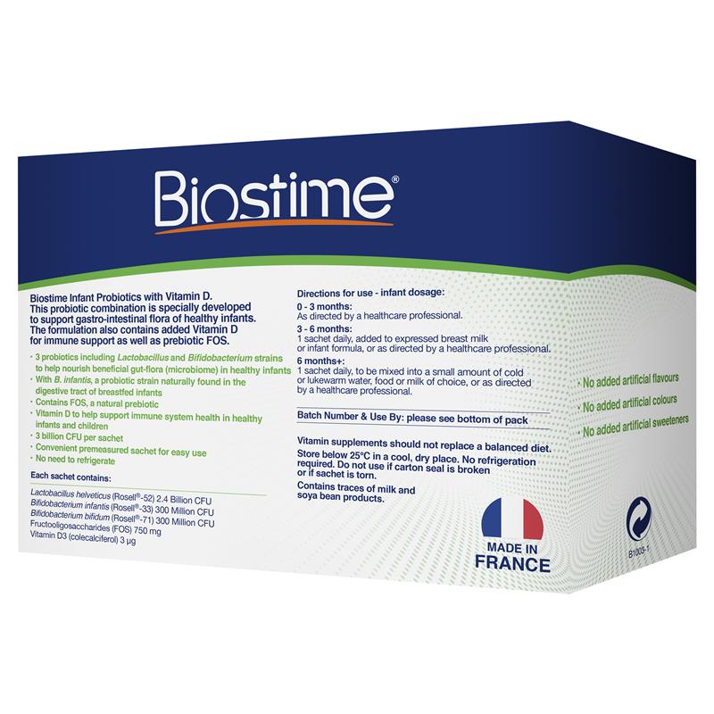 Men vi sinh sinh và vitamin D cho Bé trên 3 tháng  - Biostime Infant Probiotic with Vitamin D 28 Gói