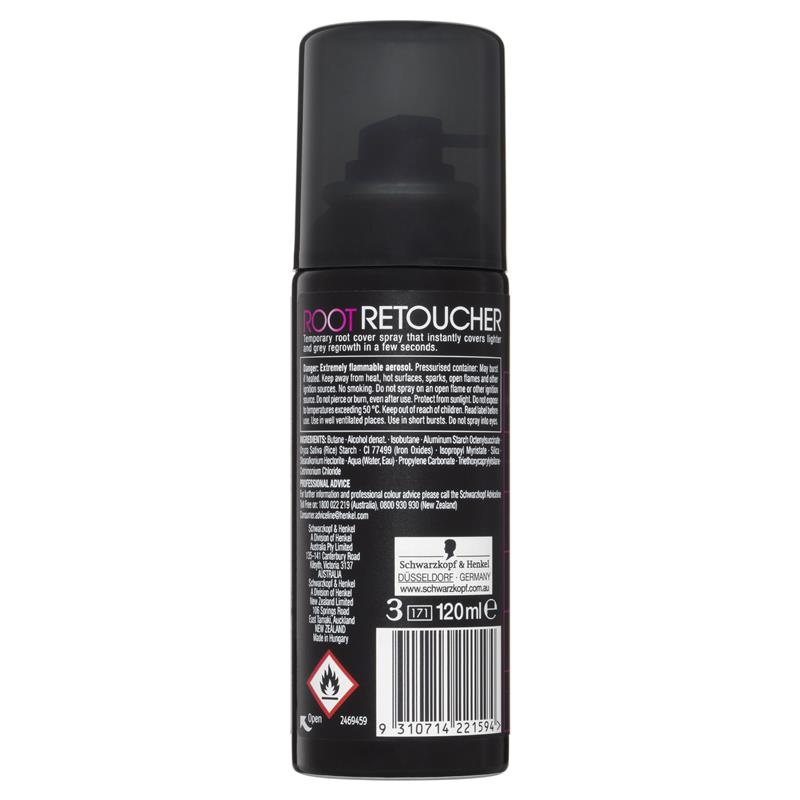 xịt nhuộm tóc hữu cơ màu đen tạm thời Schwarzkopf - Schwarzkopf Root Retoucher Black Spray