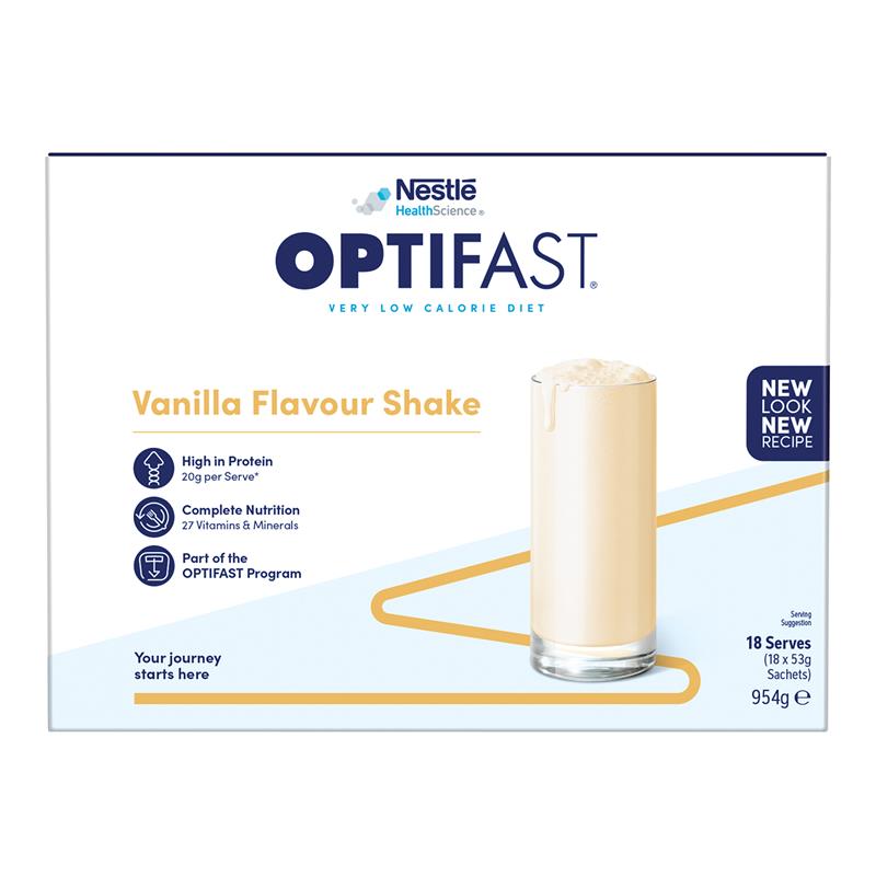 Optifast VLCD Shake Chocolate, Vanilla, Banana, Strawberry Ít Calo & Cung Cấp Chất Dinh Dưỡng Cần Thiết Để Giảm Cân An Toàn & Hiệu Quả - Optifast VLCD Shake Chocolate, Vanilla, Banana, Strawberry 18 x 53g