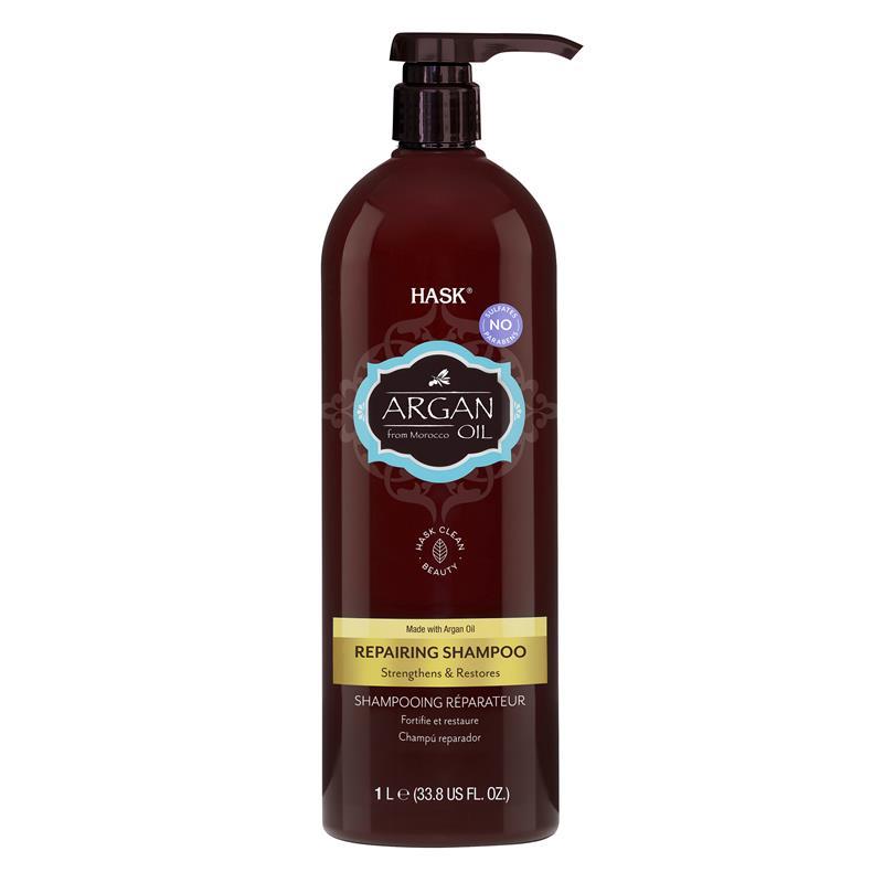 Dầu Gội Xả Phục Hồi Tóc Làm Sạch Phục Hồi Tóc Hư Tổn Và Tóc Gãy Rụng Hask Argan Oil 1 Litre