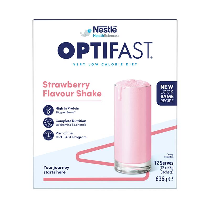 Optifast VLCD Shake Chocolate, Vanilla, Banana, Strawberry Ít Calo & Cung Cấp Chất Dinh Dưỡng Cần Thiết Để Giảm Cân An Toàn & Hiệu Quả - Optifast VLCD Shake Chocolate, Vanilla, Banana, Strawberry 18 x 53g