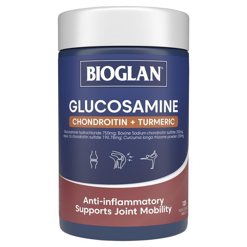 Viên Uống Giúp Giảm Đau Xương Khớp Bioglan Glucosamine + Chondroitin + Turmeric – 120 Viên